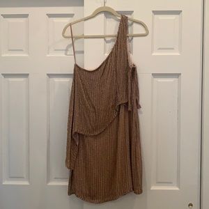 Parker beaded mini dress rose gold size 10